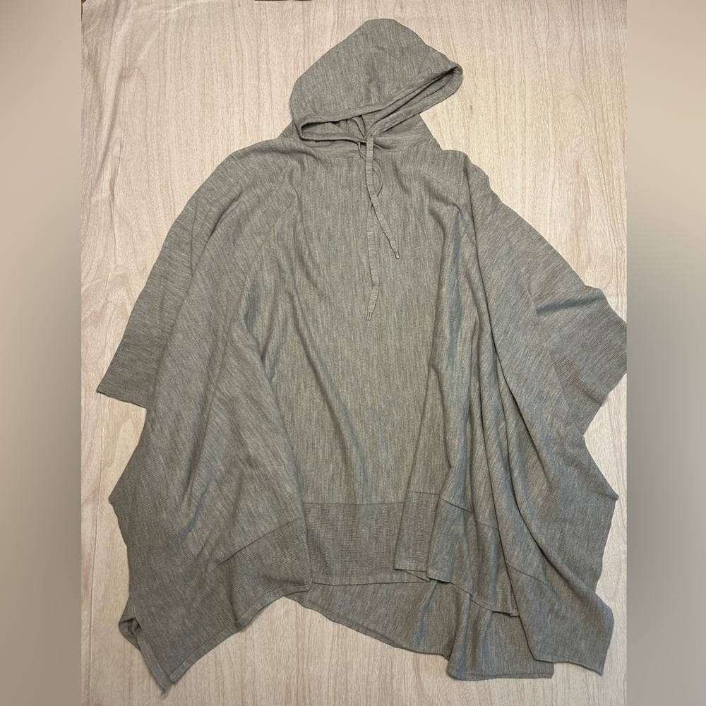 Ralph Lauren Light Gray Hooded Poncho